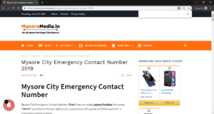 mysore city emergency conact number